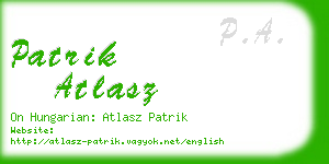 patrik atlasz business card